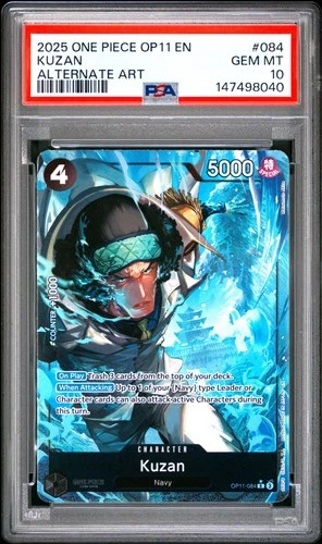 2025 ONE PIECE OP11-A FIST OF DIVINE SPEED ALTERNATE ART #084 KUZAN PSA 10