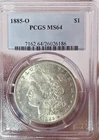 1885-O Morgan Silver Dollar $1 PCGS MS64 Certified Slab | New Orleans Mint,