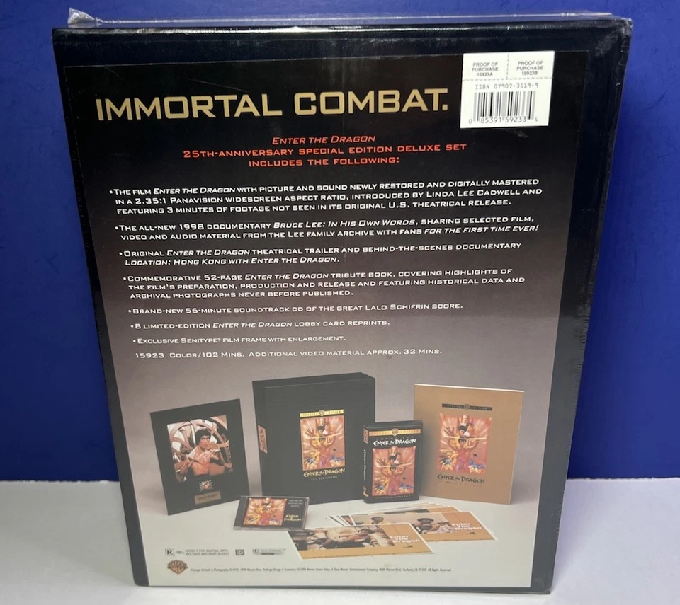 Enter the Dragon 25th Anniversary Special Edition Deluxe Box Set VHS CD Book Foto 2 de 4