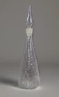 Vintage Blenko Clear Crackle Glass Genie Bottle Decanter and Stopper 16”