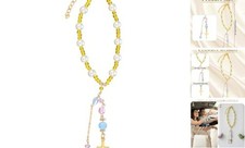 Cross Car Hanging Ornament Rearview Mirror Decor Beaded Charms With Pearl Car Cross Car Hanging Ornament Rearview Mirror Decor Beaded Charms With Pearl Car