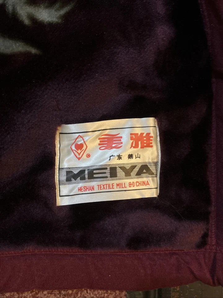 Rare VinT Mink Style Acrylic Chinese double sidedBlanket Red Rose Heavy180x230cm - Image 4 of 4