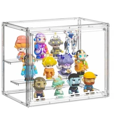 Clear Acrylic Display Case for Collectibles, 3 Tier Adjustable Figure Display...