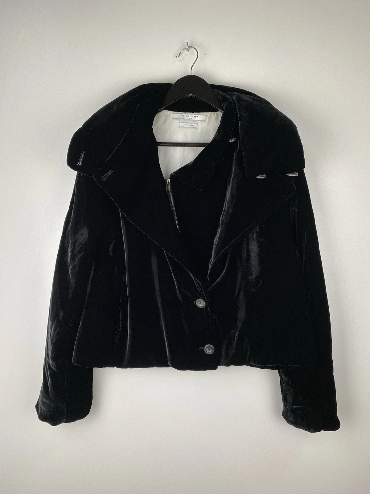 Givenchy giacca velluto donna colletto piuma d’oca taglia 36 (xs s) nero