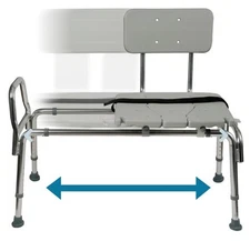Sliding Transfer Bench Shower Chair with Cut-Out Seat