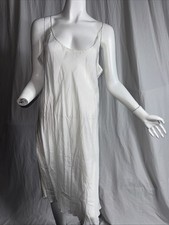 Vintage Silk White Night Gown Slip Maxi Dress Vintage Y2K L