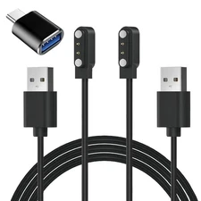 Efficient 2-Pack USB Type A Magnetic Charger for VeryFit Smart Watch Models