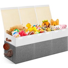 Extra Large Toy Storage Box with Lid, Collapsible Sturdy Toys Chest Storage