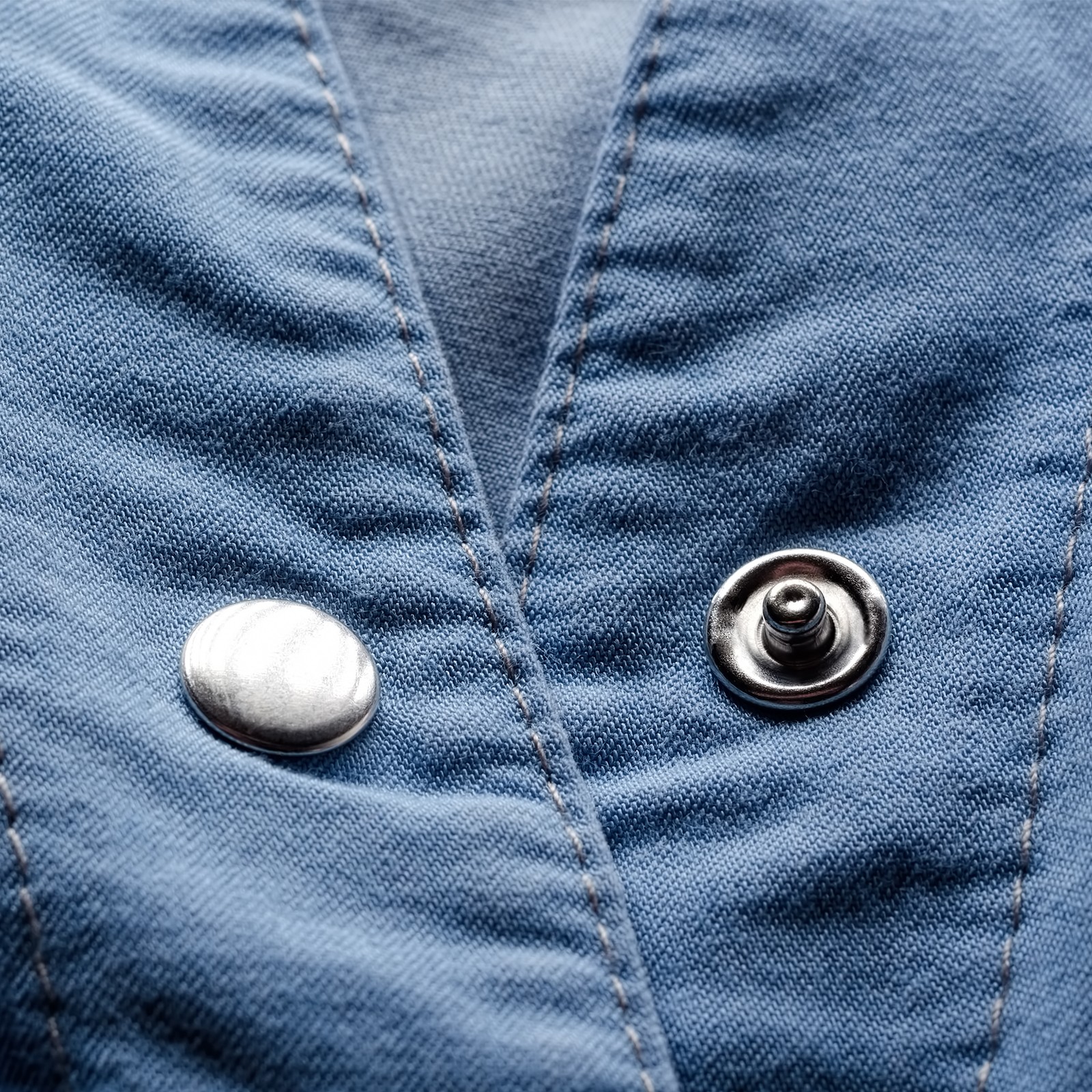 5Pcs Snap Buttons, Metal Invisible Buckle (Lake Blue, 18mm)