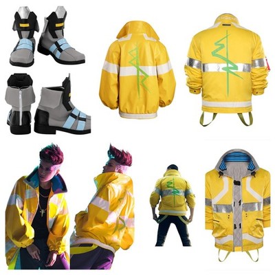 Cyberpunk: Edgerunners David Martinez Jacket Cosplay Costume David Boots Shoes