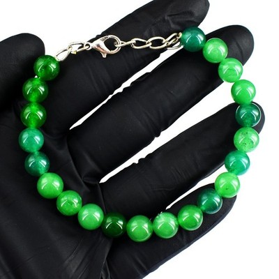 Wunderschönes Armband runde Form Onyx & Aventurin 82,00 kt Perlen RK 42 E730