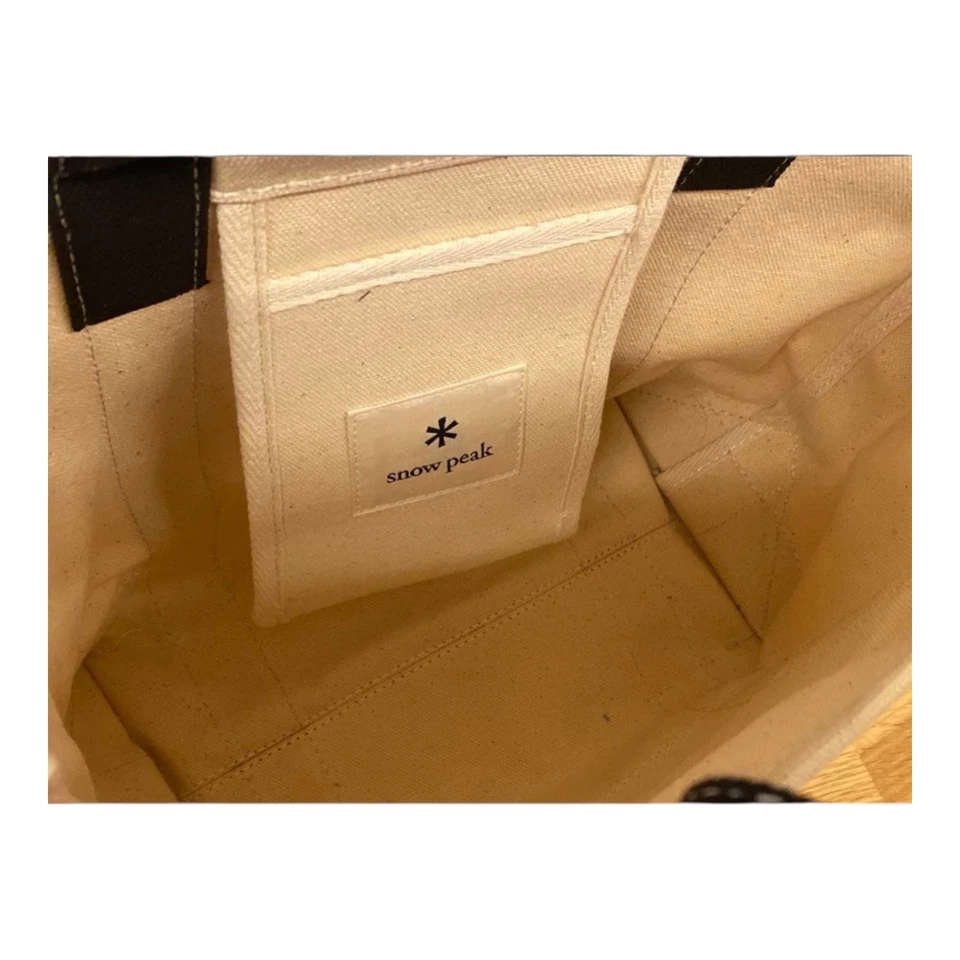 Snow Peak Small Tote Bag S Canvas NOASOBI Ivory Black Japanese Outdoor New - image 4 of 4