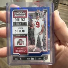 Tavien St. Clair/25 2025 Panini Ohio State Collegiate Contenders Blue Ticket NIL