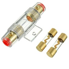 BOJACK 4-8 Gauge AWG in-line 50A AGU Fuse Holder with 50 Amp Fuses