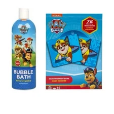 New 2pc Nickelodeon Paw Patrol Memory Match Game & Bubble Bath. Ages 3+