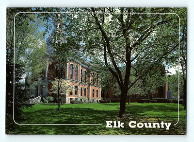 Elk County Courthouse Ridgway PA Intersection US Rt 219 & 120 4x6 Postcard F2