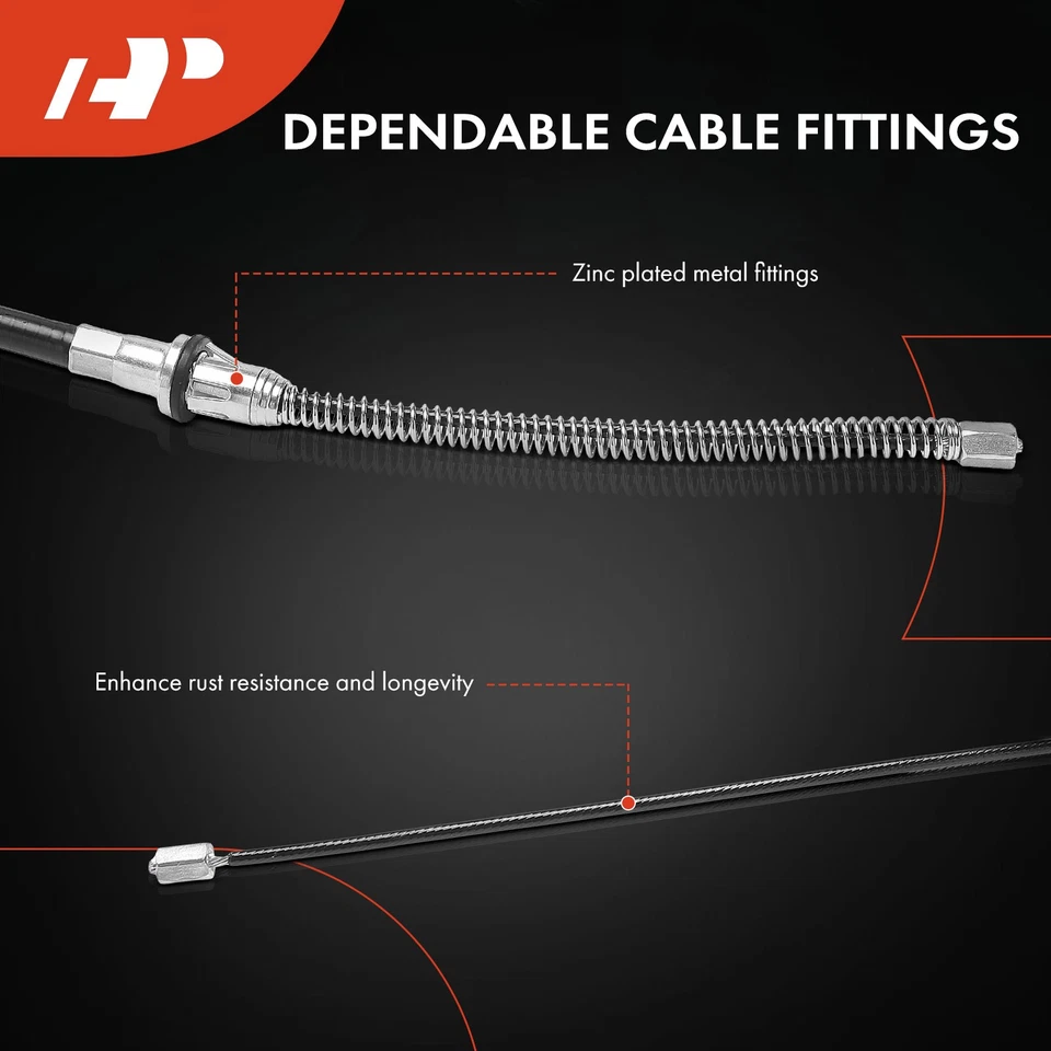 Cable de freno de estacionamiento lateral trasero A-Premium 2 piezas para Chevrolet GMC C1500 K1500 92-99 Foto 4 de 4