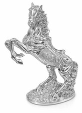 XXL Silver Chrome Ceramic Ornament Statue 75x60x35cm