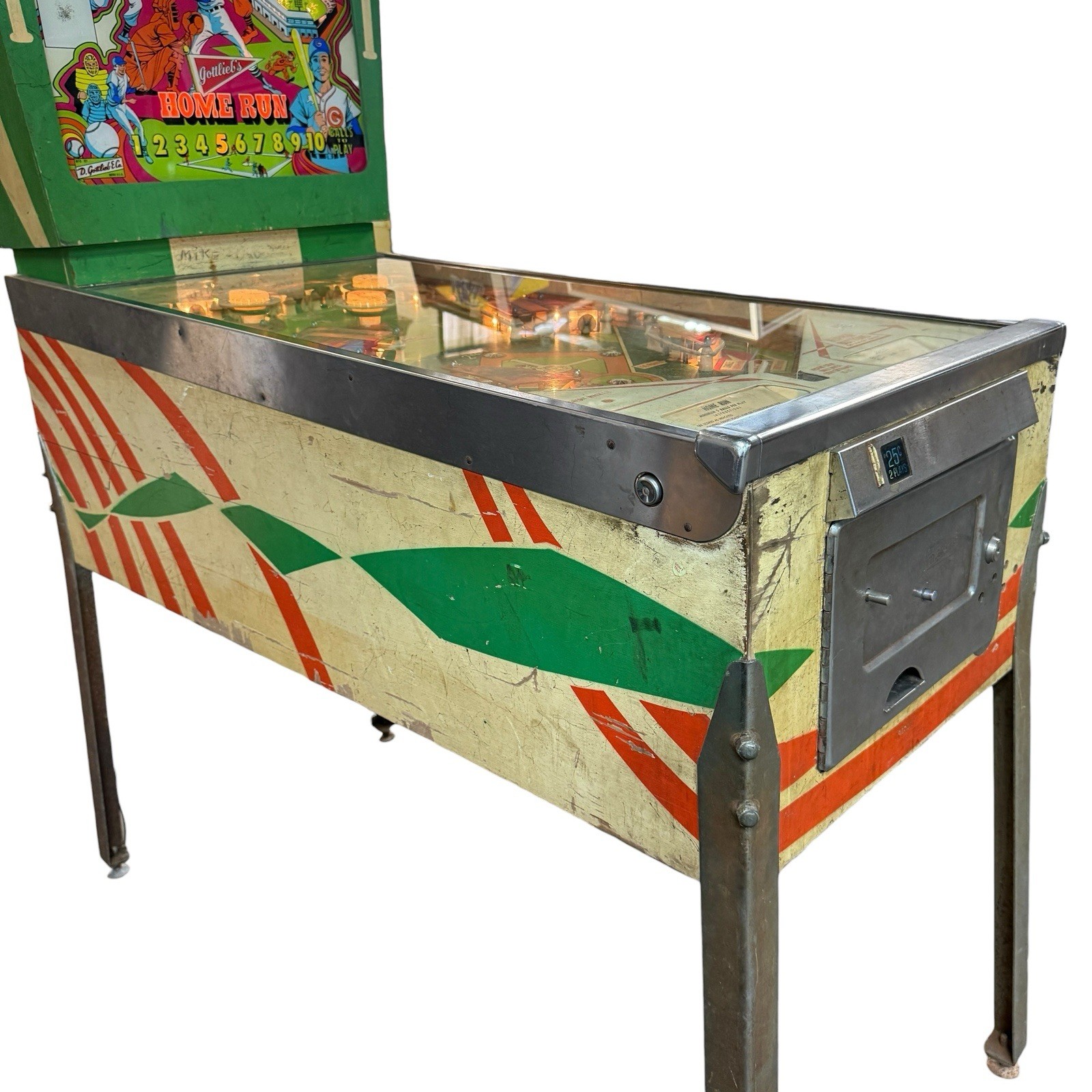 Vintage 1971 Gottlieb Home Run Pinball Machine Tested & Working