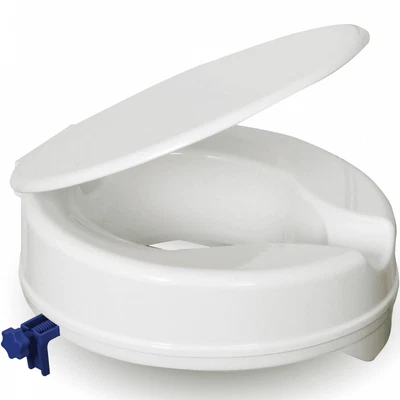 AIDAPT Senator Plastic Raised Toilet Seat with Lid 4 inch 4" 30 Stone Load Knee Aid