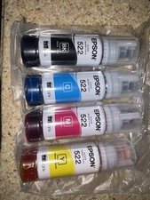 Four Epson Ink Bottles Number 522 Magenta, Yellow, Cyan and Black New Sealed Pac