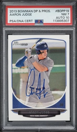 Aaron Judge 2013 Signed Bowman Draft Picks Prospect Rookie BDPP19 PSA 7, 10 Auto