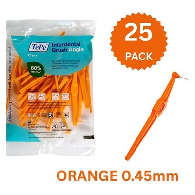 TePe Angle Orange Größe 1 - 0,45 mm Interdentalbürste - 1 Packung mit 25 Bürsten