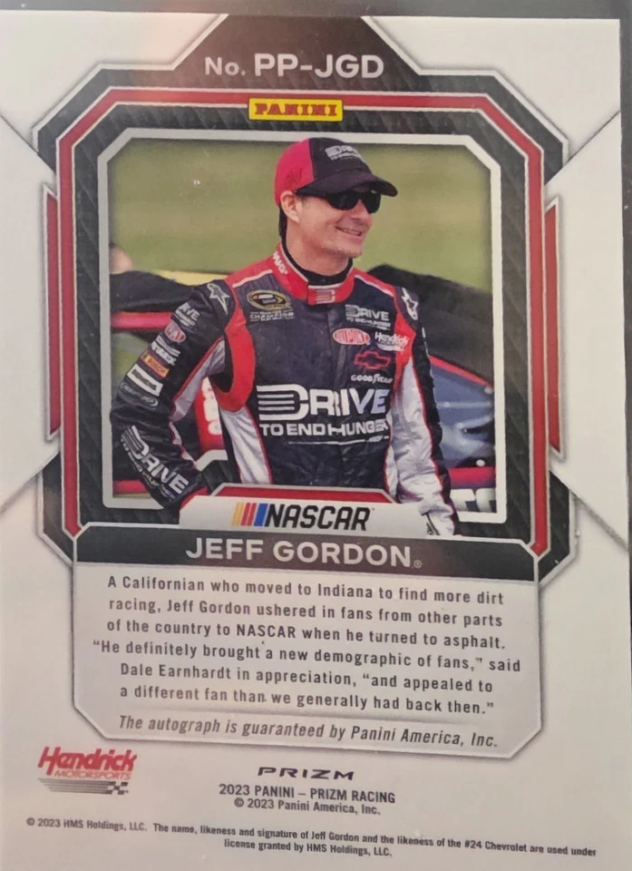2023 Panini Prizm Racing Jeff Gordon Patented Penmanship Silver Prizm Auto - Image 2 of 2