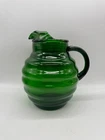Vintage Forest Green Anchor Hocking Whirly Twirly 9” Pitcher