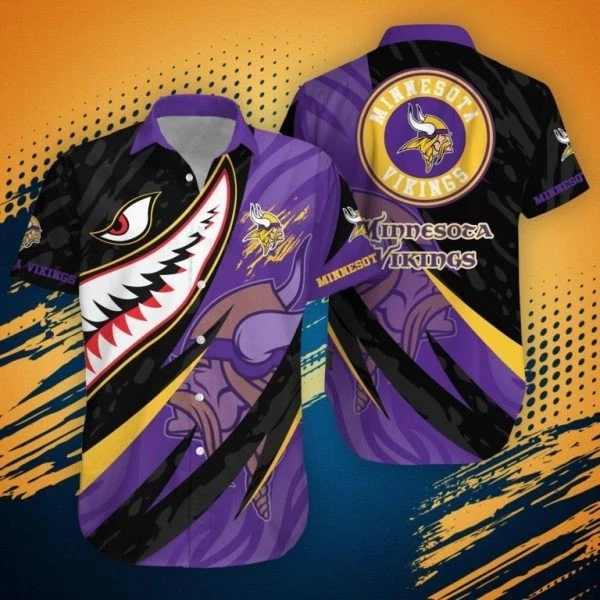 Shark Summer Minnesota Football Hawaiian Shirt , Gift for Fan