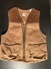 Carhartt Men's Large Vintage Hunting Vest Made In The USA Duck Canvas