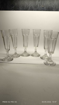 6 x Champagne Glass Champagne Flute 1890