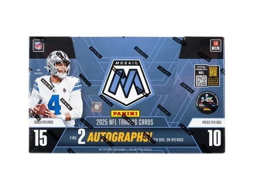 2025 Panini Mosaic Football HOBBY BOX Factory Sealed 10 Packs 2 Autos