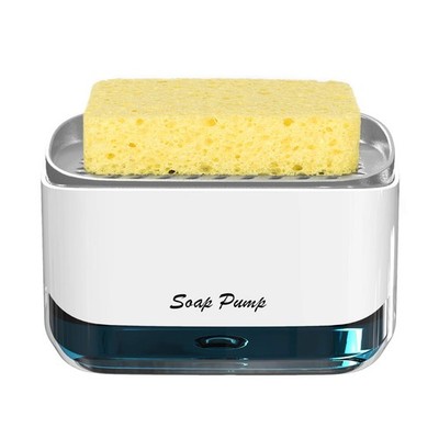 Kitchen Dish Soap Dispenser With Sponge Holder 2in1 Countertop Soap Pump Dispens