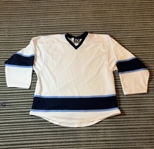 K1 Sportswear Hockey Jersey White Blue Size Medium Blank Front Back