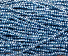 Czech Glass Seed Beads Size 6/0 " LUSTER TEAL BLUE " Strands