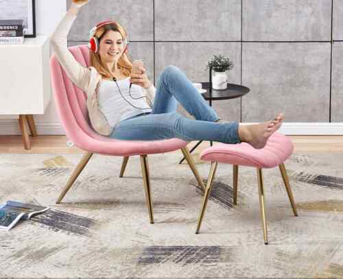 Bellamosa Modern Velvet Accent Chair Luxury Ottoman Stool Armchair Lounge Chair - Picture 13 of 29