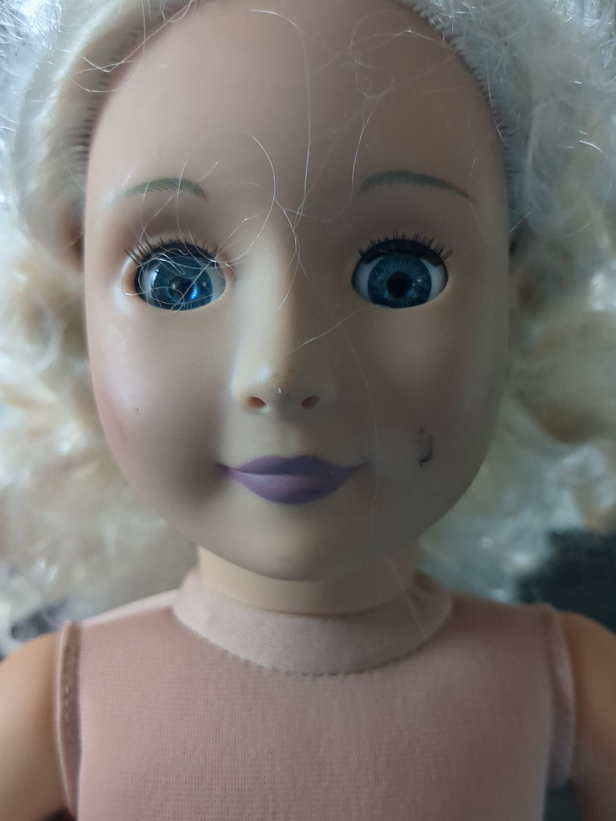 Our Generation Battat 18" Blonde Curly Hair Doll Blue Eyes