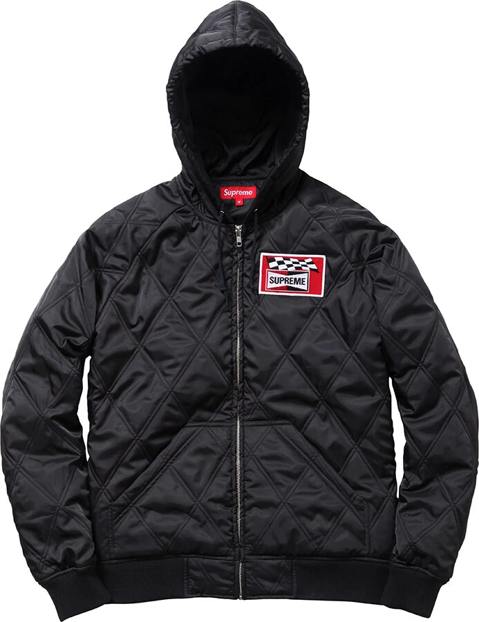 Veste à capuche matelassée Supreme noire M S/S 13