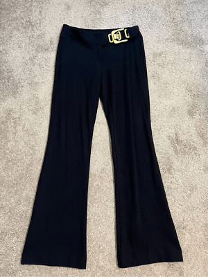 Vintage CACHE Y2K Low Rise Black Flare Pant Business Casual SMALL
