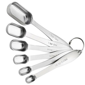 teaspoon 6pcs tablespoon spoon spoons measuring stainless cooking steel