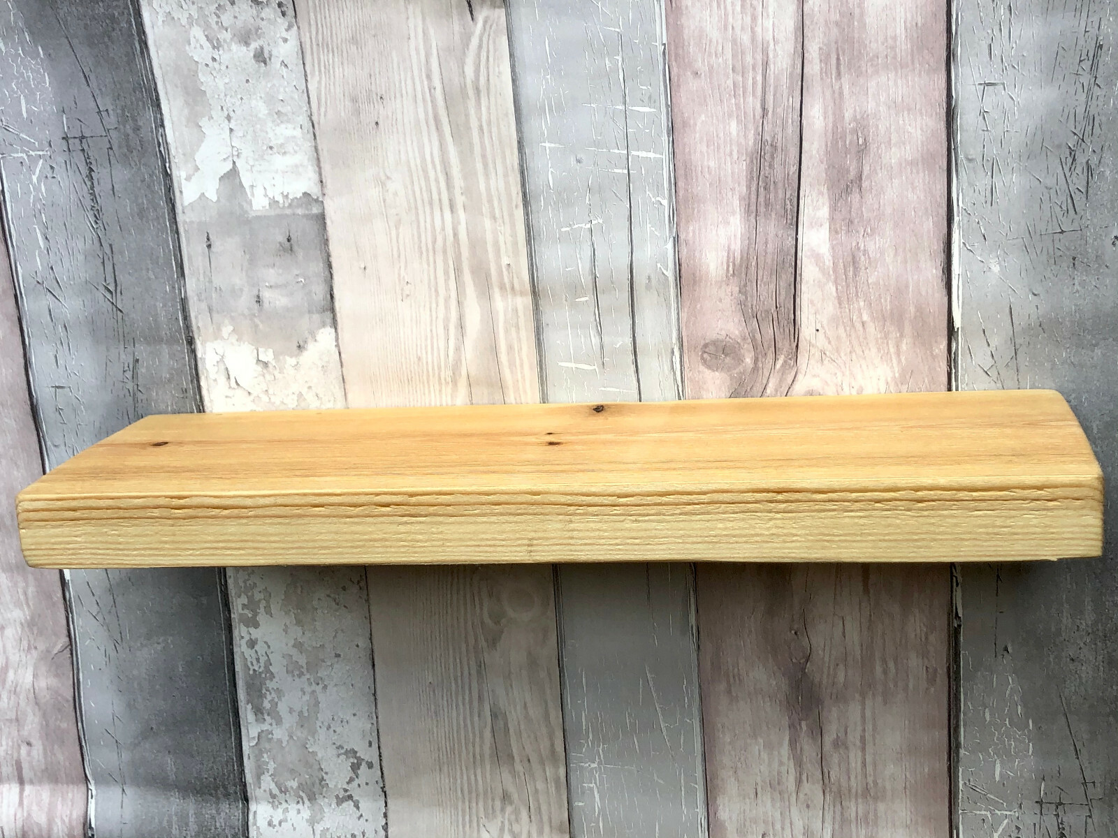 Rustic Reclaimed, Industrial Floating Chunky Wood shelf with brackets