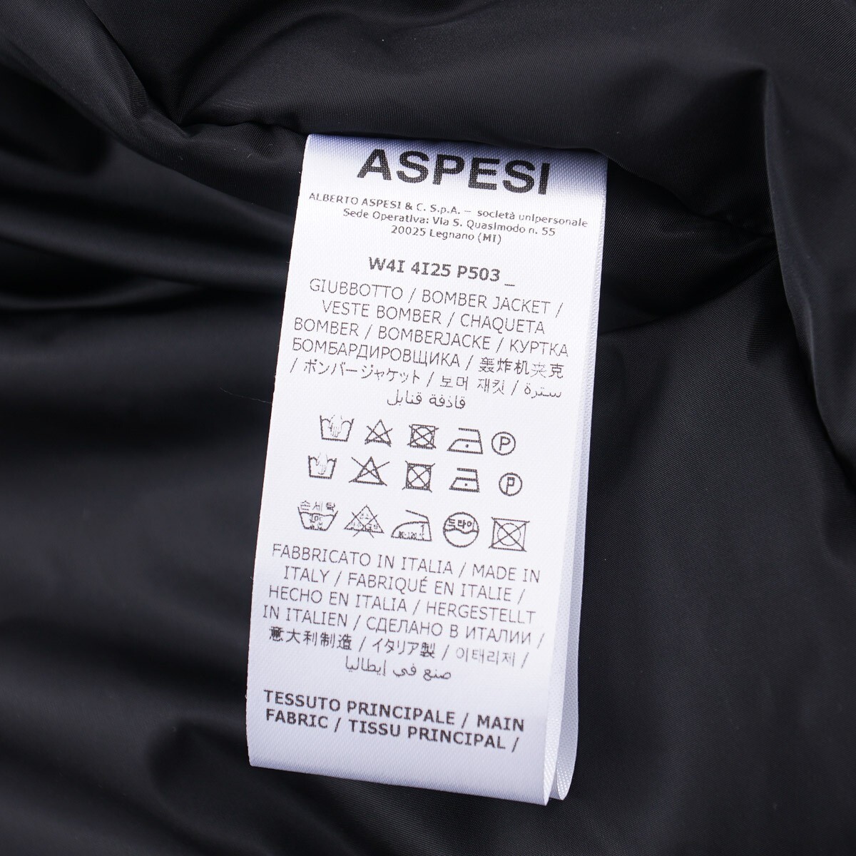 パーカー・フーディ ASPESI FW24 LIAM PARKA (W4 I 4I25 P503 10241) Aspesi F/W 24-25 'Liam' Black Insulated Technical Fabric