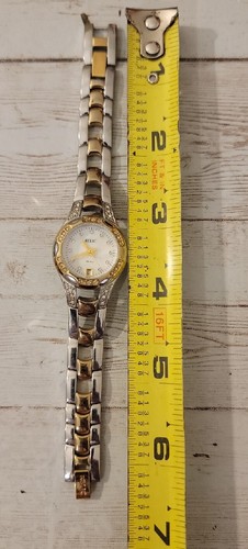 Relic Watch Women Silver Gold Two Tone With Date ~ Bling - Picture 5 of 5