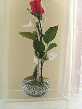 Rosenvase Lauscha Glas Kunsthandwerk Blumen Tischdeko Geschenke Glasbläserei