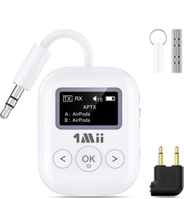 1Mii SafeFly Min+ Bluetooth Transmitter and Receiver,Bluetooth Adapter for Airpl