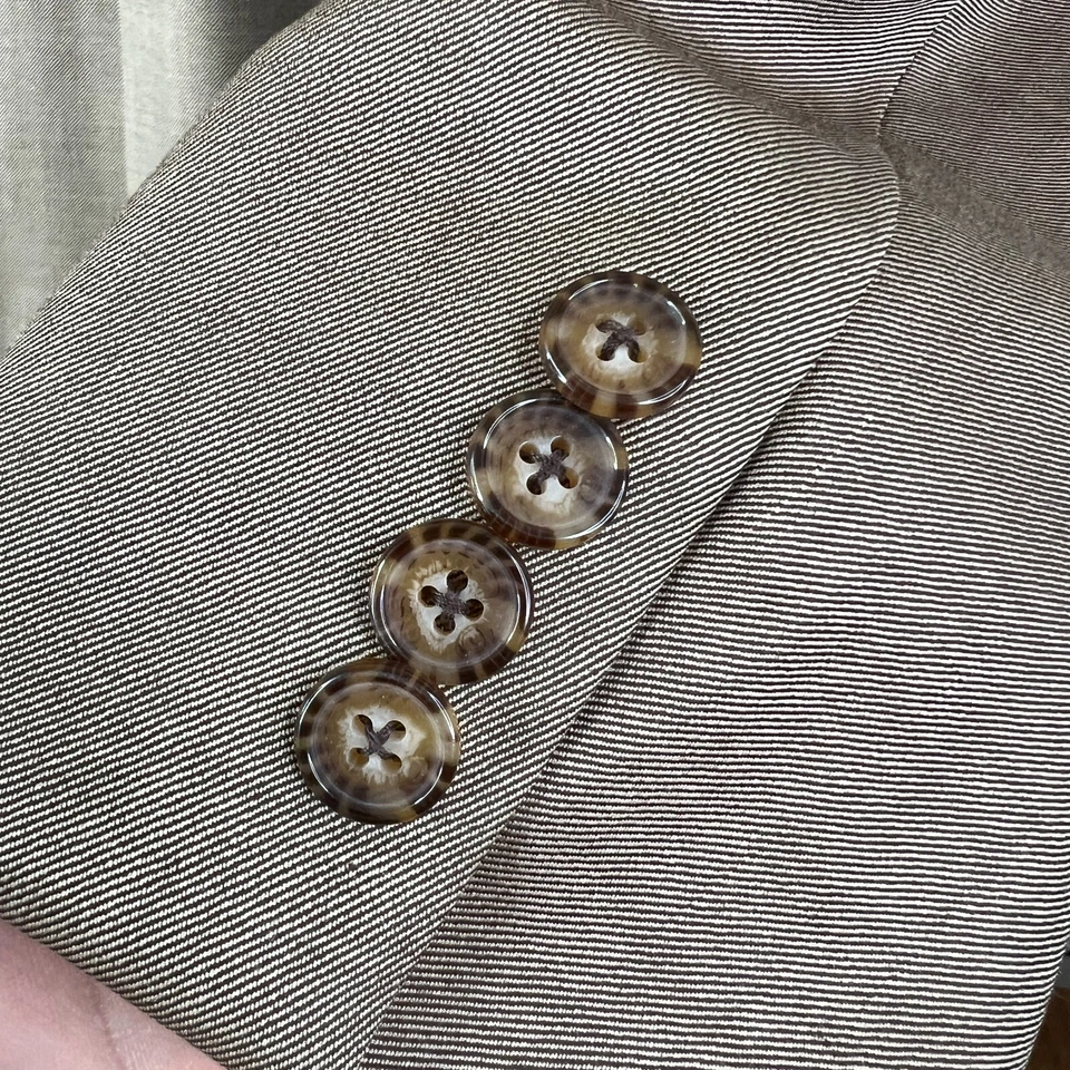 Joseph Abboud Suit Mens 42XL Brown 2 Button Loro Piana Super 120s Wool 36x31 - Image 3 of 4