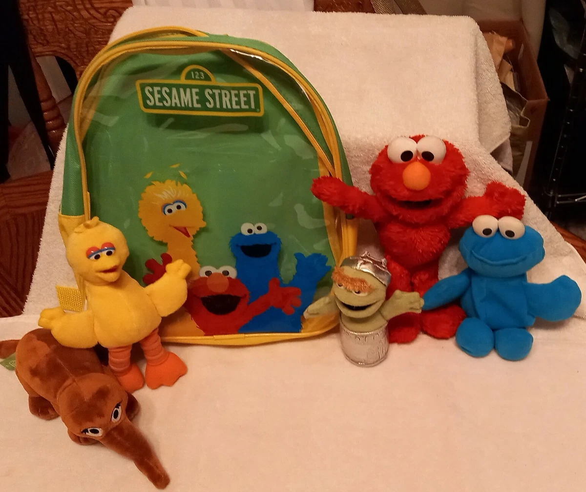 Cartoon Sesame Street Plush Backpack Elmo Cookie Big Bird Kids