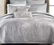 Hudson Park Palmetto King Duvet Cover Silver