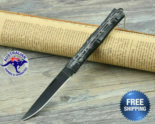 Bamboo Folding Knife Hunting Camping Tactical Outdoor Mini Small Pocket Knife AU